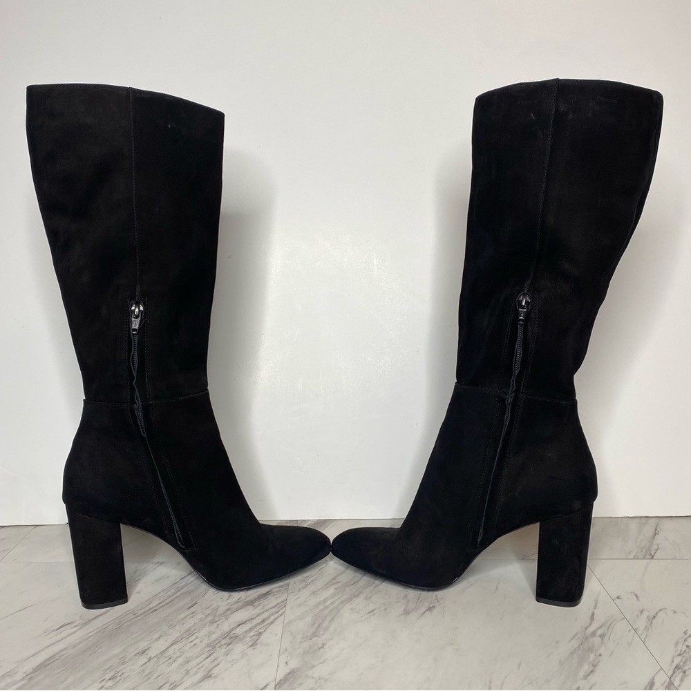 Steve Madden Ninny Black Nubuck Tall Heeled Boot 10M - Picture 5 of 13